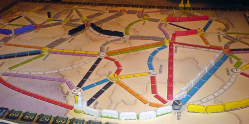 Середина партии в Ticket to Ride: Marklin Edition